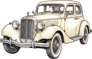 Cheerful watercolor wedding couple PNG, cream classic car clipart for delightful ceremony announcements. 34 - Cheerful watercolor wedding couple PNG, cream classic car clipart for delightful ceremony announcements. Free PNG Download