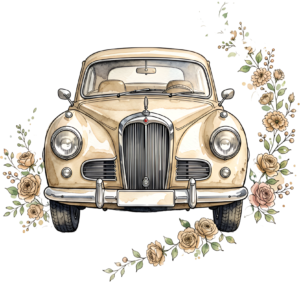Happy rustic wedding couple PNG, blue classic car clipart for charming country wedding invites. 34 - Happy rustic wedding couple PNG, blue classic car clipart for charming country wedding invites. Free PNG Download