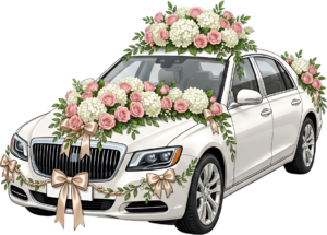 Cheerful watercolor wedding couple PNG, cream classic car clipart for delightful ceremony announcements. 39 - Cheerful watercolor wedding couple PNG, cream classic car clipart for delightful ceremony announcements. Free PNG Download