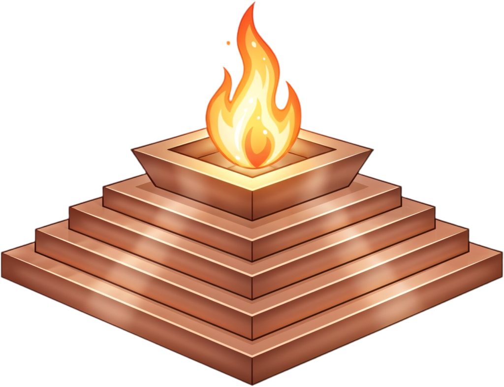 Stacked copper havan kund, a serene pyramid fire altar illustration PNG 1 - Stacked copper havan kund, a serene pyramid fire altar illustration PNG Free PNG Download