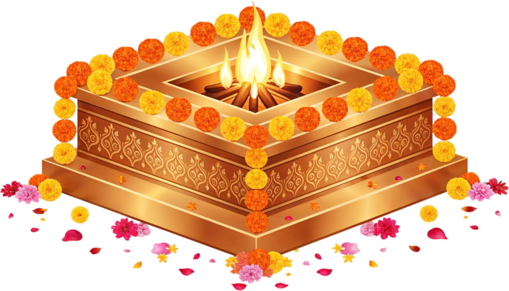 Serene tiered copper havan kund, a spiritual Puja illustration PNG graphic 1 - Serene tiered copper havan kund, a spiritual Puja illustration PNG graphic Free PNG Download