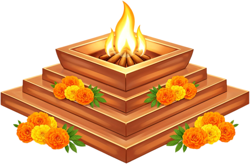 Ornate golden Havan Kund with elephant details, a stunning PNG illustration 1 - Ornate golden Havan Kund with elephant details, a stunning PNG illustration Free PNG Download