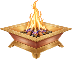 Opulent hexagonal havan kund, a grand wedding illustration PNG