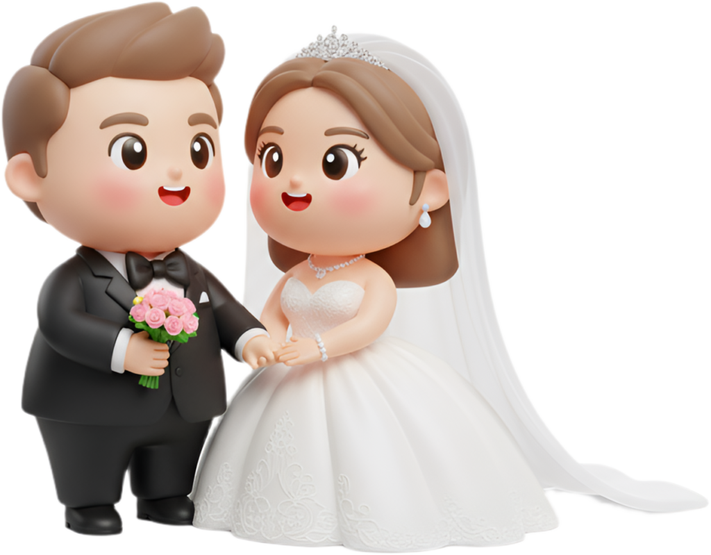 Elegant Chibi Couple Exchanging Vows, a beautiful and romantic PNG illustration 1 - Elegant Chibi Couple Exchanging Vows, a beautiful and romantic PNG illustration Free PNG Download