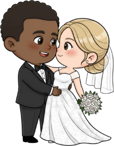 Confident Chibi Wedding Duo in Elegant Attire, a charming PNG illustration 44 - Confident Chibi Wedding Duo in Elegant Attire, a charming PNG illustration Free PNG Download