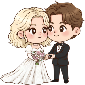 Confident Chibi Wedding Duo in Elegant Attire, a charming PNG illustration 46 - Confident Chibi Wedding Duo in Elegant Attire, a charming PNG illustration Free PNG Download