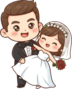 Confident Chibi Wedding Duo in Elegant Attire, a charming PNG illustration 47 - Confident Chibi Wedding Duo in Elegant Attire, a charming PNG illustration Free PNG Download