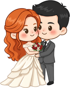 Confident Chibi Wedding Duo in Elegant Attire, a charming PNG illustration 49 - Confident Chibi Wedding Duo in Elegant Attire, a charming PNG illustration Free PNG Download