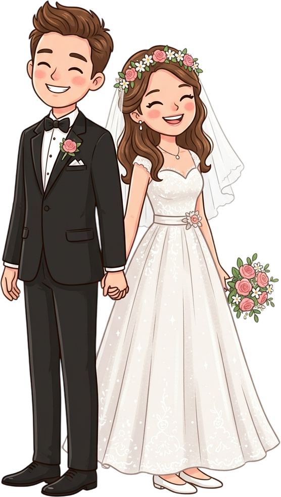 - Modern Western Wedding Couple with Groom Carrying Bride in Romantic "Just Married" Pose Illustration PNG Free PNG Download