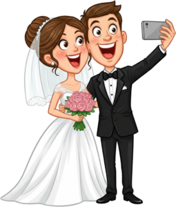Charming Watercolor Bridal Couple Illustration PNG Clipart Set for Save the Date Cards and Luxury Wedding Branding