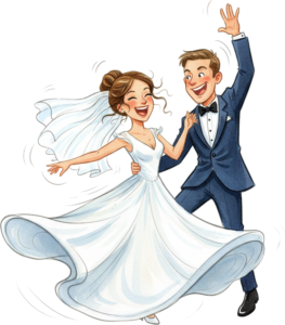 Soft Watercolor Western Wedding Couple Illustration PNG Clipart for Elegant Marriage Ceremony Programs and High Quality Digital Crafting