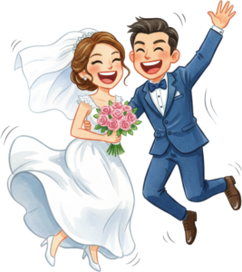 Detailed Watercolor Western Wedding Couple Illustration PNG Clipart for Unique Bridal Shower Invites and Commercial Design Use